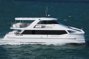 luxury ferry in waves