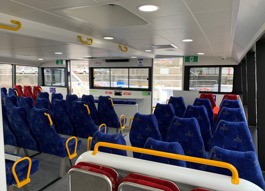 inside new brisbane city cat main cabin
