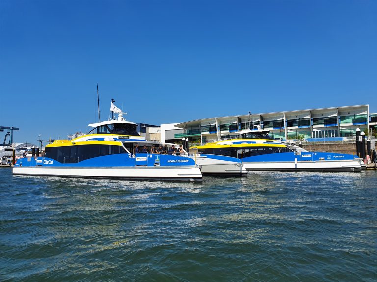 2 citycats next to each other at rivergate marina brisbane