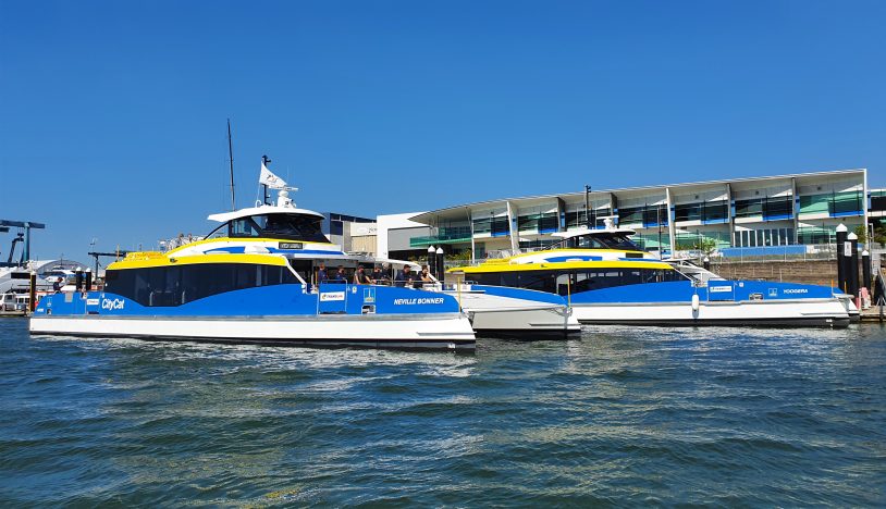 2 citycats next to each other at rivergate marina brisbane